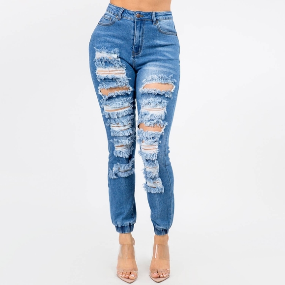 Denim Ripped Jeans - Picture 2 of 2